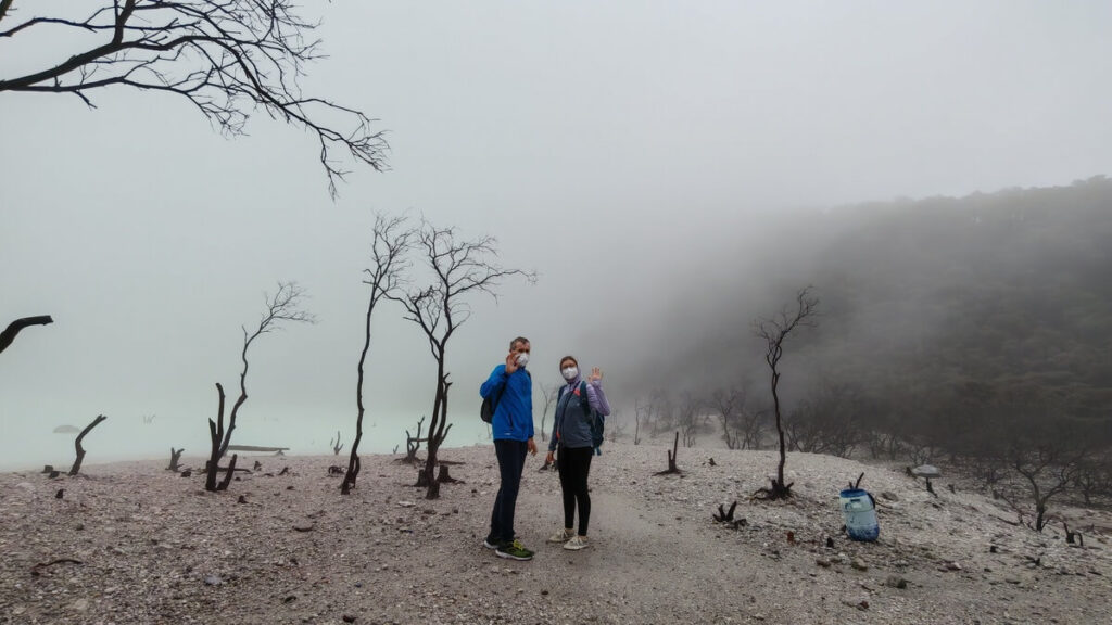 Kawah Putih u Bandung při návštěvě v lednu